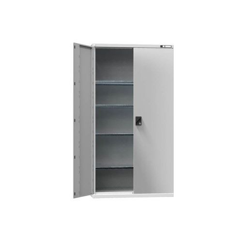 Metalowe szafy warsztatowe SK1, 1950 x 1044 x 625 mm, 4 półki, szare - Metalowa szafka warsztatowa SK1, 1950 x 1044 x 625 mm, 4 półki, szaro-szary