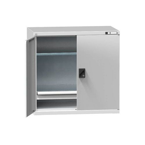 Metalowe szafki warsztatowe SK1, 1000 x 1044 x 625 mm, 2 półki i 1 szuflada, szare - Metalowa szafka warsztatowa SK1, 1000 x 1044 x 625 mm, 2 półki i 