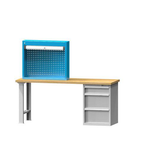 Szafki z roletą do blatu roboczego, 930 x 220 x 780 mm - Szafka z roletą na blat roboczy, 930 x 220 x 780 mm, niebieska