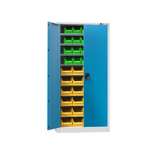 Szafki z pudełkami UK1-B21, 950 x 400 x 1950 mm - Szafka z pudełkami UK1-B21, 950 x 400 x 1950 mm, szaro-niebieska