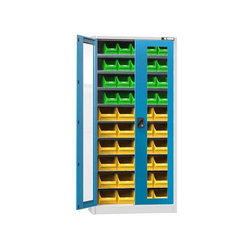 Szafki z pudełkami UK1-B21S, 950 x 400 x 1950 mm - Szafka z pudełkami UK1-B21S, 950 x 400 x 1950 mm, szaro-niebieska