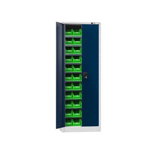 Szafki z pudełkami UK2-B11, 700 x 400 x 1950 mm - Szafka z pudełkami UK2-B11, 700 x 400 x 1950 mm, szaro-ciemnoniebieska