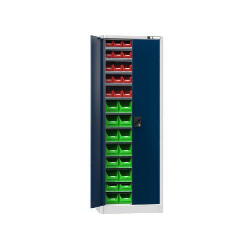 Szafki z pudełkami UK2-B21, 700 x 400 x 1950 mm - Szafka z pude??kami UK2-B21, 700 x 400 x 1950 mm, szaro-ciemnoniebieska