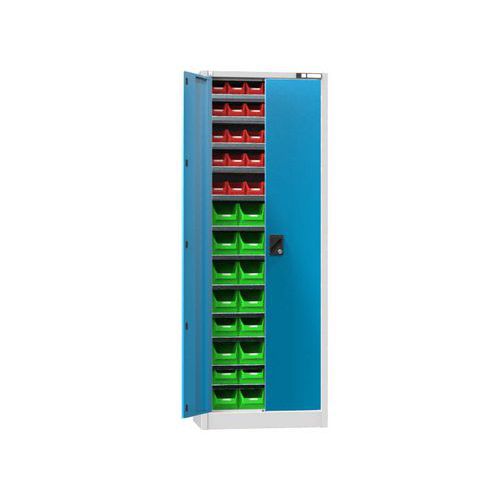 Szafki z pudełkami UK2-B21, 700 x 400 x 1950 mm - Szafka z pudełkami UK2-B21, 700 x 400 x 1950 mm, szaro-niebieska