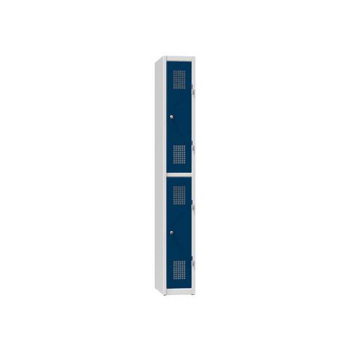 Szafy metalowe 2-skrzydłowe na cokole, przepołowione, 250 x 500 x 1850 mm - Szafa metalowa 2-skrzyniowa na cokole, przedzielona, 250 x 500 x 1850 mm, 