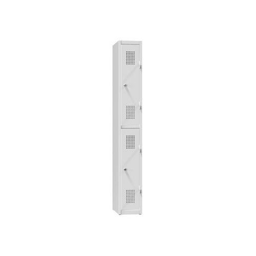 Szafy metalowe 2-skrzydłowe na cokole, przepołowione, bez półki, 300 x 500 x 1850 mm - Szafa metalowa 2-skrzyniowa na cokole, przedzielona, bez półki,