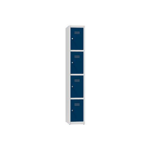Szafa metalowa, 4 skrzynki, 1850 x 300 x 500 mm, szara - Szafa metalowa, 4 skrzynki, 1850 x 300 x 500 mm, szaro-ciemnoniebieska