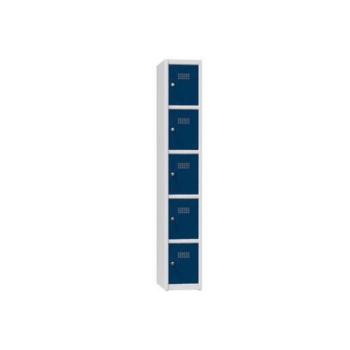 Szafa metalowa 5 skrzynek 1850 x 300 x 500 mm szara - Szafa metalowa, 5 skrzynek, 1850 x 300 x 500 mm, szaro-ciemnoniebieska