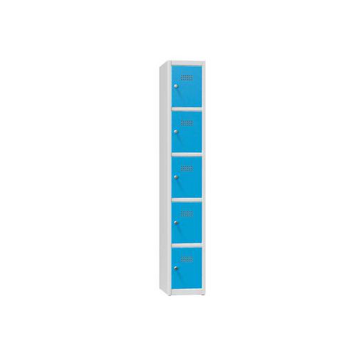 Szafa metalowa 5 skrzynek 1850 x 300 x 500 mm szara - Szafa metalowa, 5 skrzynek, 1850 x 300 x 500 mm, szaro-niebieska