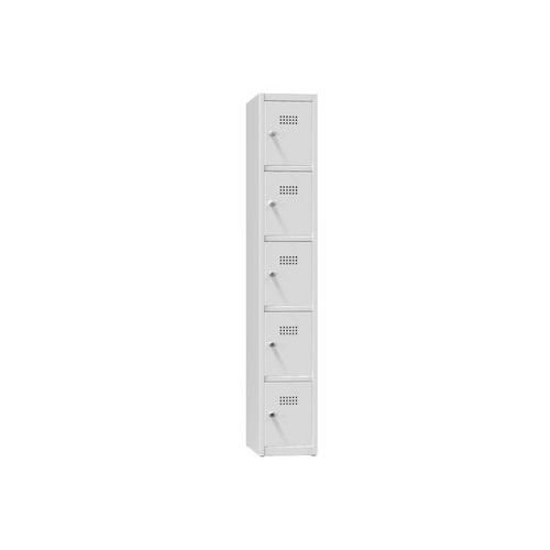 Szafa metalowa 5 skrzynek 1850 x 300 x 500 mm szara - Szafa metalowa, 5 skrzynek, 1850 x 300 x 500 mm, szaro-szary