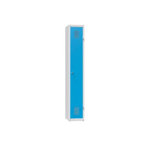 Szafa metalowa 1 komorowa 1850 x 400 x 500 mm, szara - Szafa metalowa, 1 komora, 1850 x 400 x 500 mm szaro-niebieska