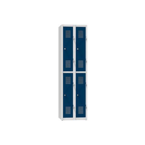 Szafy metalowe 4-skrzydłowe na cokole, przepołowione, 500 x 500 x 1850 mm - Szafa metalowa 4-skrzynkowa na cokole, przedzielona na pół, 500 x 500 x 18