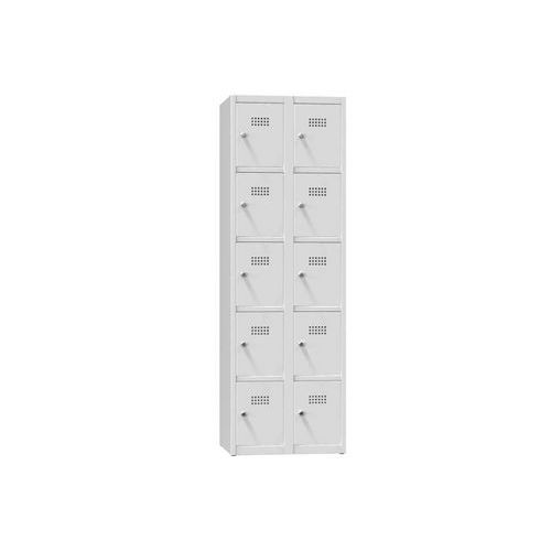 Szafy metalowe 10 boksów 1850 x 600 x 500 mm, szare - Szafa metalowa, 10 skrzynek, 1850 x 600 x 500 mm, szaro-szary