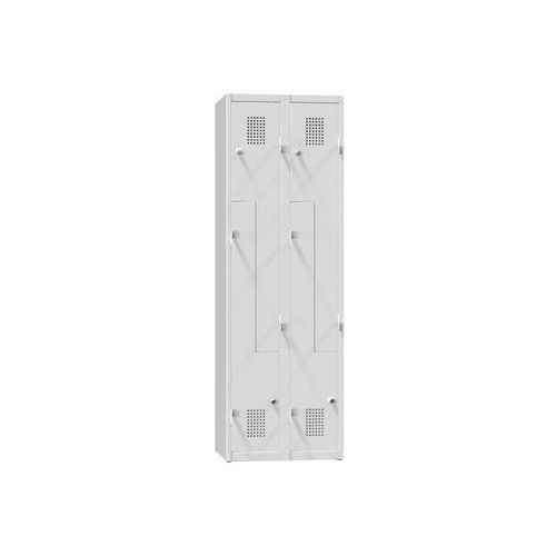 Szafy metalowe Z 4-drzwiowe, 600 x 500 x 1850 mm - Szafa metalowa Z 4-drzwiowa, 600 x 500 x 1850 mm, szaro-szara