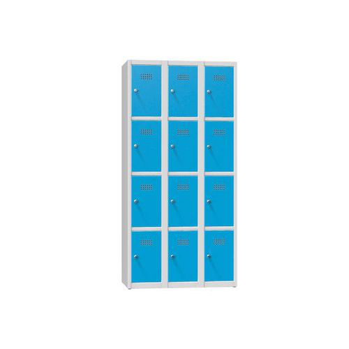 Szafy metalowe 12 boksów 1850 x 900 x 500 mm, szare - Szafa metalowa, 12 skrzynek, 1850 x 900 x 500 mm, szaro-niebieska