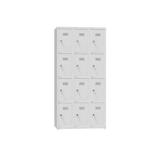 Szafy metalowe 12 boksów 1850 x 900 x 500 mm, szare - Szafa metalowa, 12 skrzynek, 1850 x 900 x 500 mm, szaro-szary