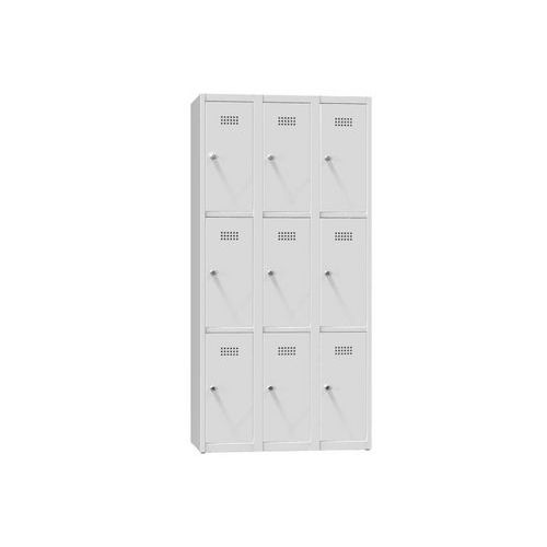 Szafy metalowe 9-skrzynkowe 1850 x 900 x 500 mm, szare - Szafa metalowa, 9 skrzynek, 1850 x 900 x 500 mm, szaro-szary