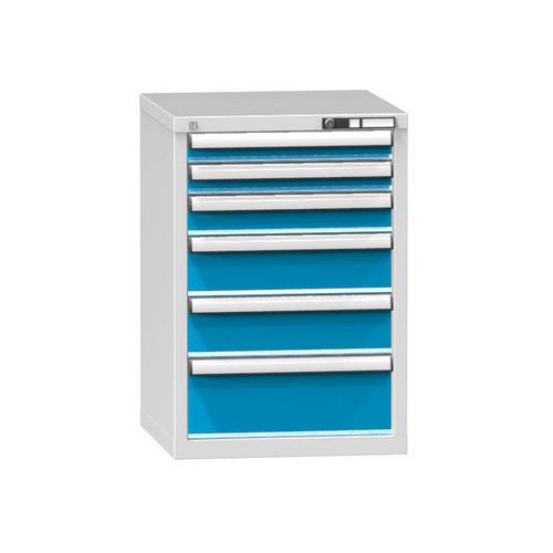 Szafki szufladowe ZA7, 578 x 600 x 840 mm - Szafka szufladowa ZA7, 578 x 600 x 840 mm, szaro-niebieska