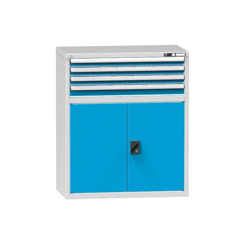 Szafki szufladowe ZC1, 1037 x 600 x 1215 mm - Szafka szufladowa ZC1, 1037 x 600 x 1215 mm, szaro-niebieska