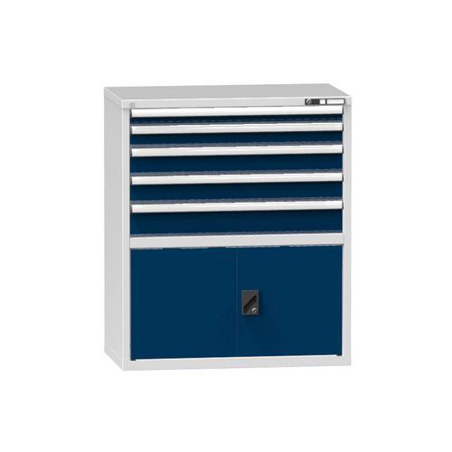 Szafki szufladowe ZC2, 1037 x 600 x 1215 mm - Szafka szufladowa ZC2, 1037 x 600 x 1215 mm, szaro-ciemnoniebieska