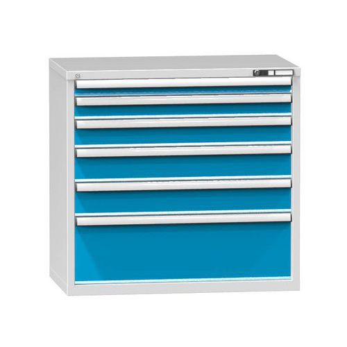 Szafki szufladowe ZC4, 1037 x 600 x 990 mm - Szafka szufladowa ZC4, 1037 x 600 x 990 mm, szaro-niebieska
