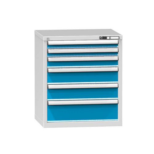 Szafki szufladowe ZD6, 731 x 600 x 840 mm - Szafka szufladowa ZD6, 731 x 600 x 840 mm, szaro-niebieska