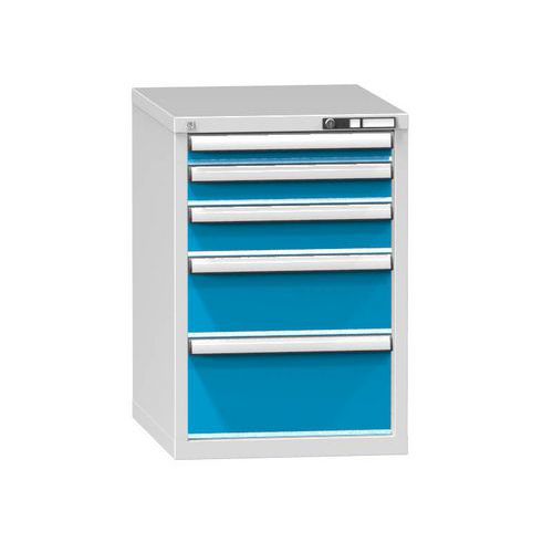 Szafki szufladowe ZE5, 578 x 753 x 840 mm - Szafka szufladowa ZE5, 578 x 753 x 840 mm, szaro-niebieska