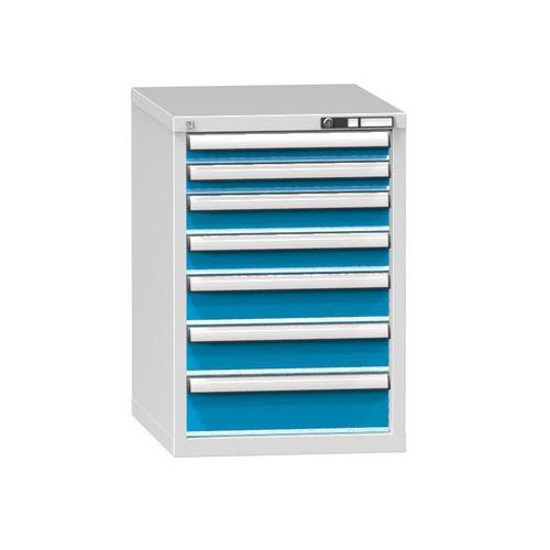 Szafki szufladowe ZE7, 578 x 753 x 840 mm - Szafka szufladowa ZE7, 578 x 753 x 840 mm, szaro-niebieska