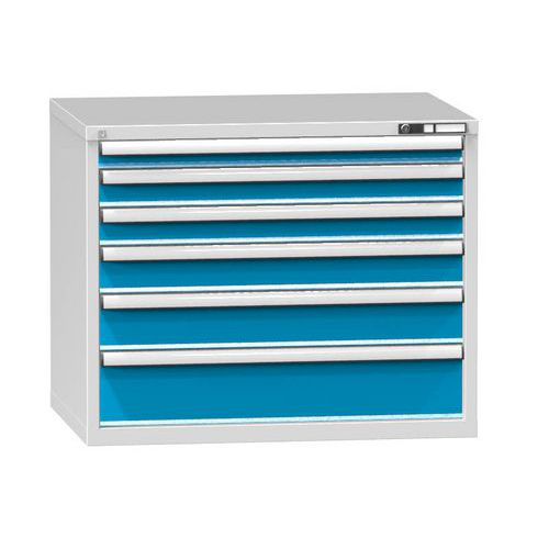 Szafki szufladowe ZG4, 1037 x 753 x 840 mm - Szafka szufladowa ZG4, 1037 x 753 x 840 mm, szaro-niebieska