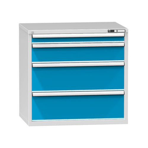 Szafki szufladowe ZG1, 1037 x 753 x 990 mm - Szafka szufladowa ZG1, 1037 x 753 x 990 mm, szaro-niebieska