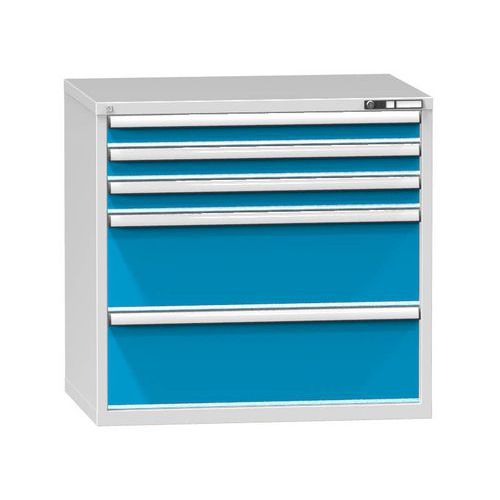 Szafki szufladowe ZG2, 1037 x 753 x 990 mm - Szafka szufladowa ZG2, 1037 x 753 x 990 mm, szaro-niebieska