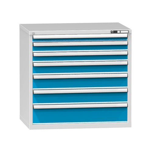 Szafki szufladowe ZG4, 1037 x 753 x 990 mm - Szafka szufladowa ZG4, 1037 x 753 x 990 mm, szaro-niebieska