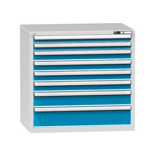 Szafki szufladowe ZG5, 1037 x 753 x 990 mm - Szafka szufladowa ZG5, 1037 x 753 x 990 mm, szaro-niebieska