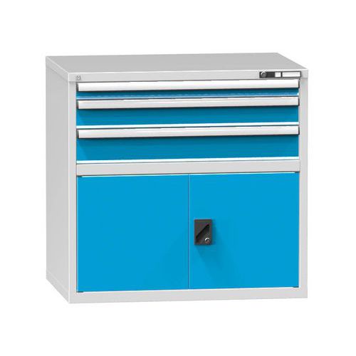 Szafki szufladowe ZG7, 1037 x 753 x 990 mm - Szafka szufladowa ZG7, 1037 x 753 x 990 mm, szaro-niebieska
