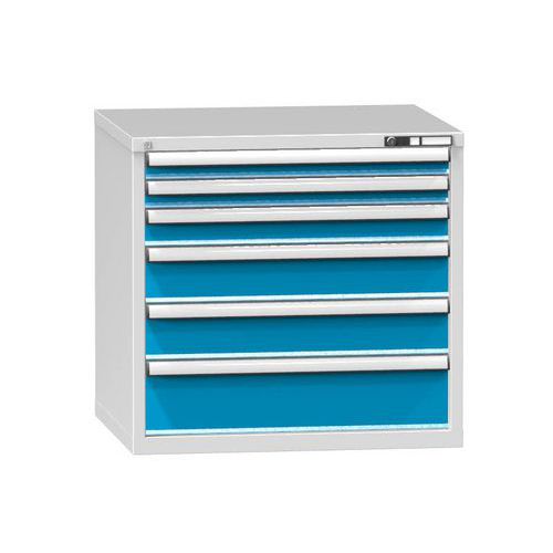 Szafki szufladowe ZK6, 884 x 753 x 840 mm - Szafka szufladowa ZK6, 884 x 753 x 840 mm, szaro-niebieska