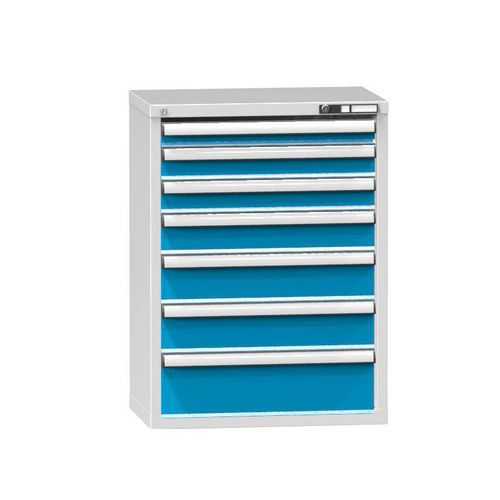 Szafki szufladowe ZP6, 731 x 464 x 990 mm - Szafka szufladowa ZP6, 731 x 464 x 990 mm, szaro-niebieska