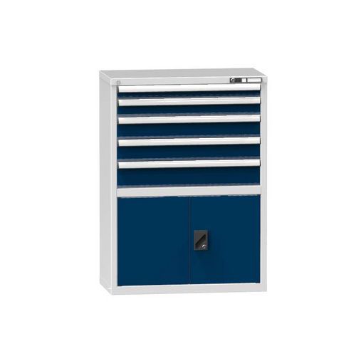 Szafki szufladowe ZR2, 884 x 464 x 1215 mm - Szafka szufladowa ZR2, 884 x 464 x 1215 mm, szaro-ciemnoniebieska