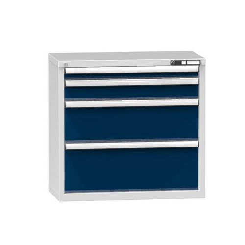 Szafki warsztatowe ZR, 4 szuflady, 840 x 884 x 464 mm, szare - Szafka warsztatowa ZR, 4 szuflady, 840 x 884 x 464 mm, szaro-ciemnoniebieska
