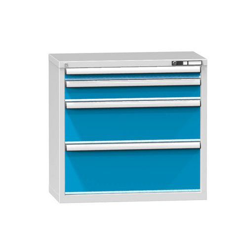 Szafki warsztatowe ZR, 4 szuflady, 840 x 884 x 464 mm, szare - Szafka warsztatowa ZR, 4 szuflady, 840 x 884 x 464 mm, szaro-niebieska