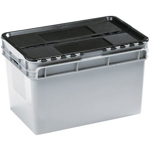 Pudełka plastikowe z pokrywką CurTec, 400 mm - Pudełko plastikowe z pokrywką CurTec, 400 mm, 60 l