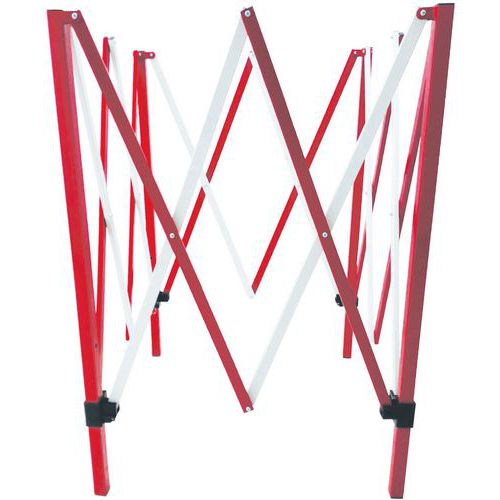 Kwadratowa metalowa barierka mobilna Manutan Expert, składana, długość 130 x 130 cm