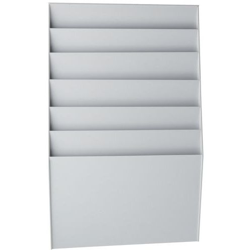 Tacka na dokumenty Paperflow montowana na ścianie, 6 przegródek - Tacka na dokumenty Paperflow montowana na ścianie, 6 przegródek, wysokość 51 cm