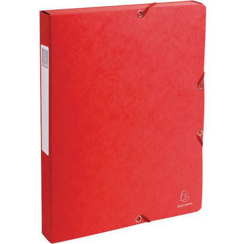 Pudełko archiwizacyjne Exabox - Exacompta, A4, szerokość grzbietu 25 mm, kolor czarny - Teczka papierowa Exabox A4, czerwona