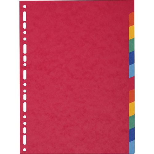 Rozdzielacze kolorów Exacompta - Przekładki kolorowe Exacompta, dla formatu 21 x 29,7 cm, ilość przegródek 12