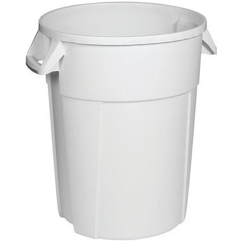 Plastikowe kosze na śmieci Manutan Expert Pure, pojemność 85 l - Plastikowy kosz na śmieci Manutan Expert Pure, pojemność 85 l, biały