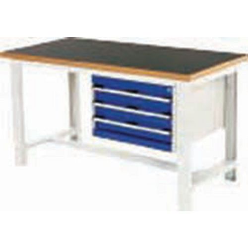 Stoły robocze Bott Cubio, multiplex, 3 szuflady, szerokość 200 cm - Stół roboczy Bott Cubio, multiplex, 3 szuflady, 90 x 200 cm