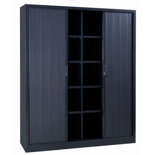 Wysokie metalowe szafy aktowe Manutan Expert z roletą, 198 x 160 x 45 cm - Wysokie metalowe szafy aktowe Manutan Expert z roletą, 198 x 160 x 45 cm, a