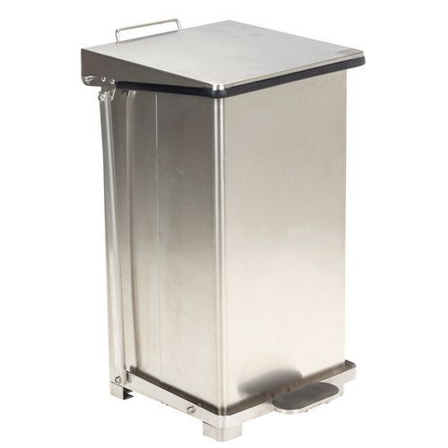 Metalowe kosze na śmieci Manutan Expert Drop, pojemność 45 l - Metalowy kosz na śmieci Manutan Expert Drop, pojemność 45 l, srebrny