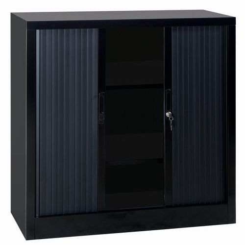 Metalowe szafy aktowe Manutan Expert z roletą, 105 x 100 x 45 cm - Metalowa szafa aktowa Manutan Expert z roletą, 105 x 100 x 45 cm, antracyt