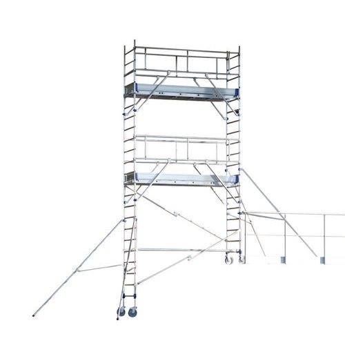 Aluminiowe rusztowanie jezdne Totem 2 Line Tubesca-Comabi - Aluminiowe rusztowanie jezdne Totem 2 Line Tubesca-Comabi, długość podestu 2,43 m, wysokoś
